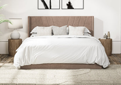 Bliss Med vingar Classic Hugo Linen Klädd Sängstomme med ottomane