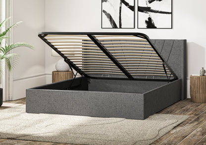 Bliss Med vingar Classic Arran Pebble Klädd Sängstomme med ottomane