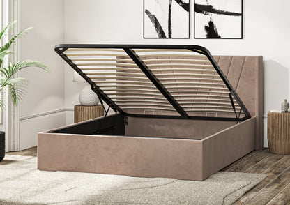 Bliss Med vingar Classic Hugo Linen Klädd Sängstomme med ottomane
