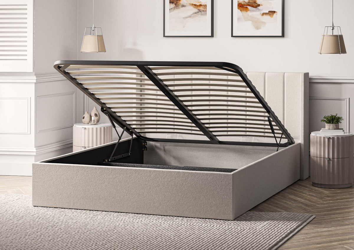 Harmony Med vingar Classic Arran Natural Klädd Sängstomme med ottomane
