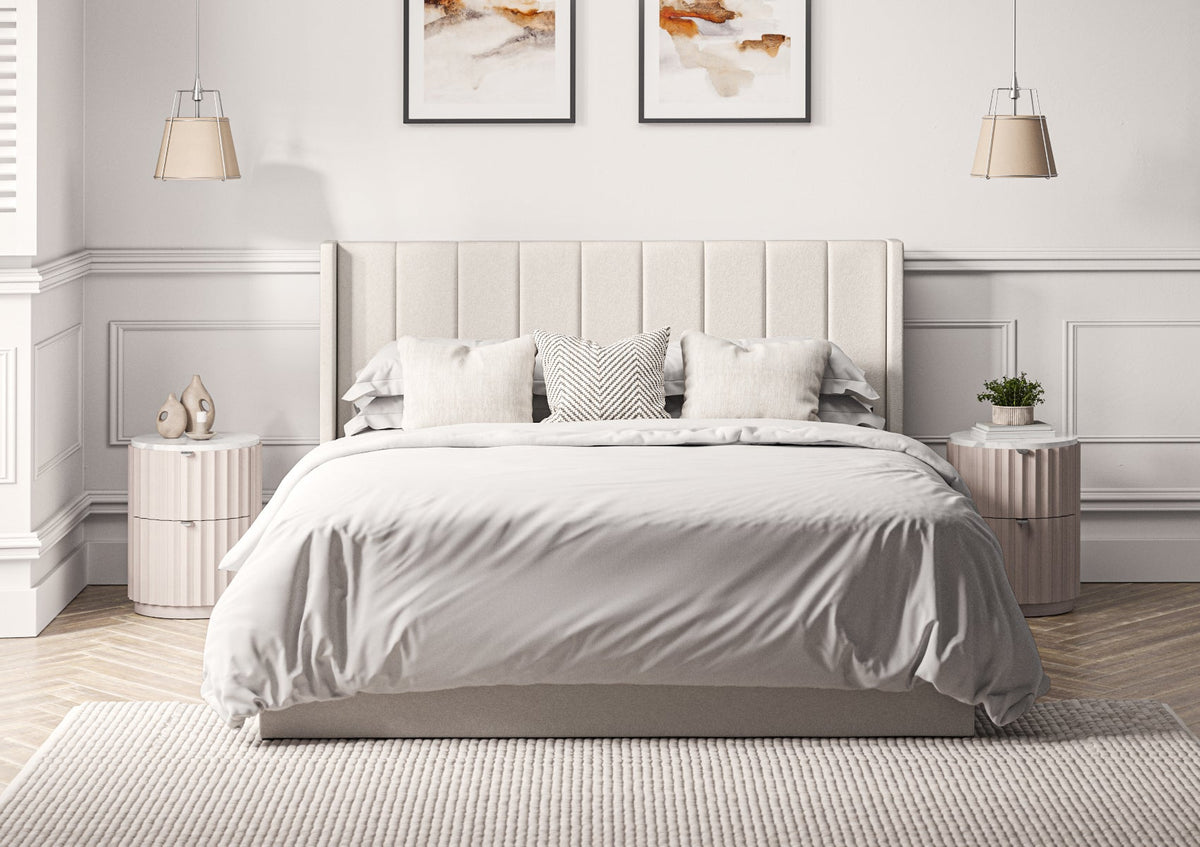 Harmony Med vingar Classic Arran Natural Klädd Sängstomme med ottomane
