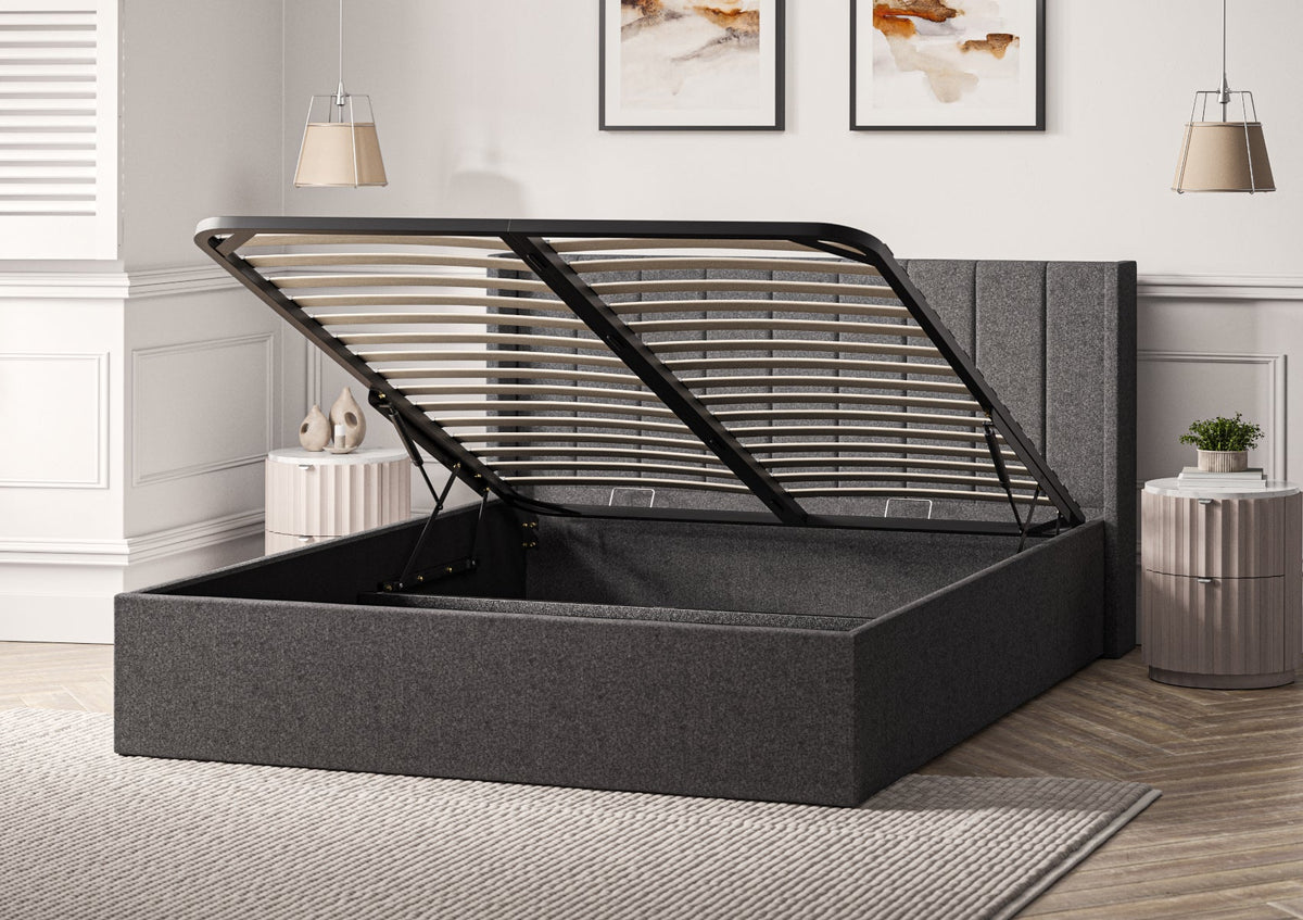 Harmony Med vingar Classic Arran Pebble Klädd Sängstomme med ottomane