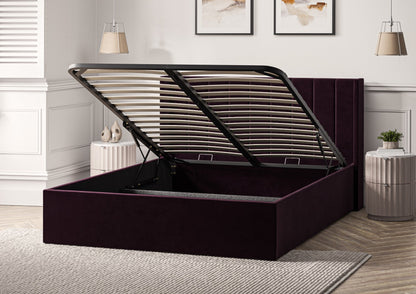 Harmony Med vingar Classic Hugo Aubergine Klädd Sängstomme med ottomane