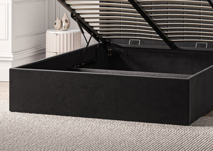 Harmony Med vingar Classic Hugo Charcoal Klädd Sängstomme med ottomane