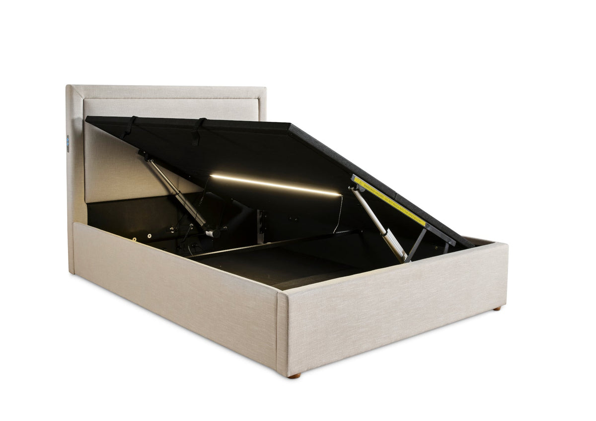 Lifttech Electric Natural Klädd Sängstomme med ottomane