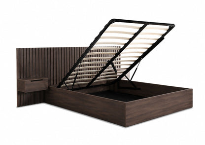 Molle Walnut Finish Hotel Sängstomme med ottomane