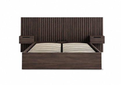 Molle Walnut Finish Hotel Sängstomme med ottomane