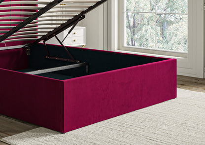 Opulence Med vingar Grand Hugo Cerise Klädd Sängstomme med ottomane