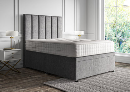 Empire Klädd Floor Standing Sänggavel and Side Opening Ottoman Including Silk 2000 Mattress