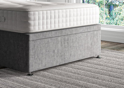 Empire Klädd Floor Standing Sänggavel and Side Opening Ottoman Including Silk 2000 Mattress