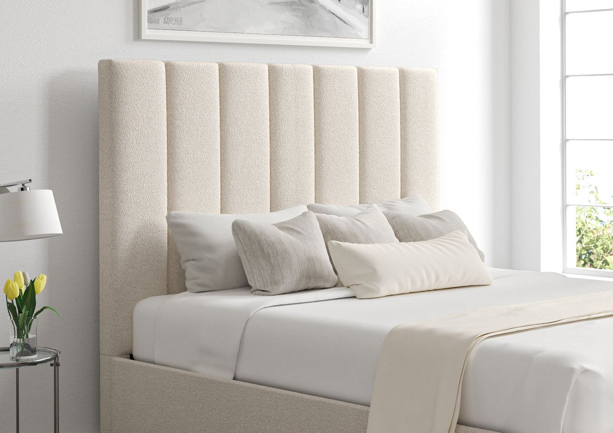 Amalfi Boucle Ivory Klädd Sängstomme med ottomane