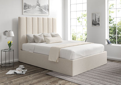 Amalfi Boucle Ivory Klädd Sängstomme med ottomane