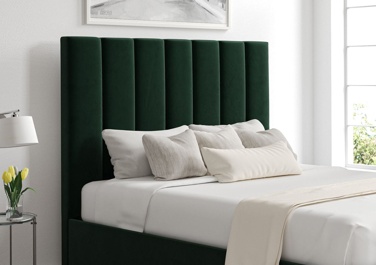Amalfi Hugo Bottle Green Klädd Sängstomme med ottomane
