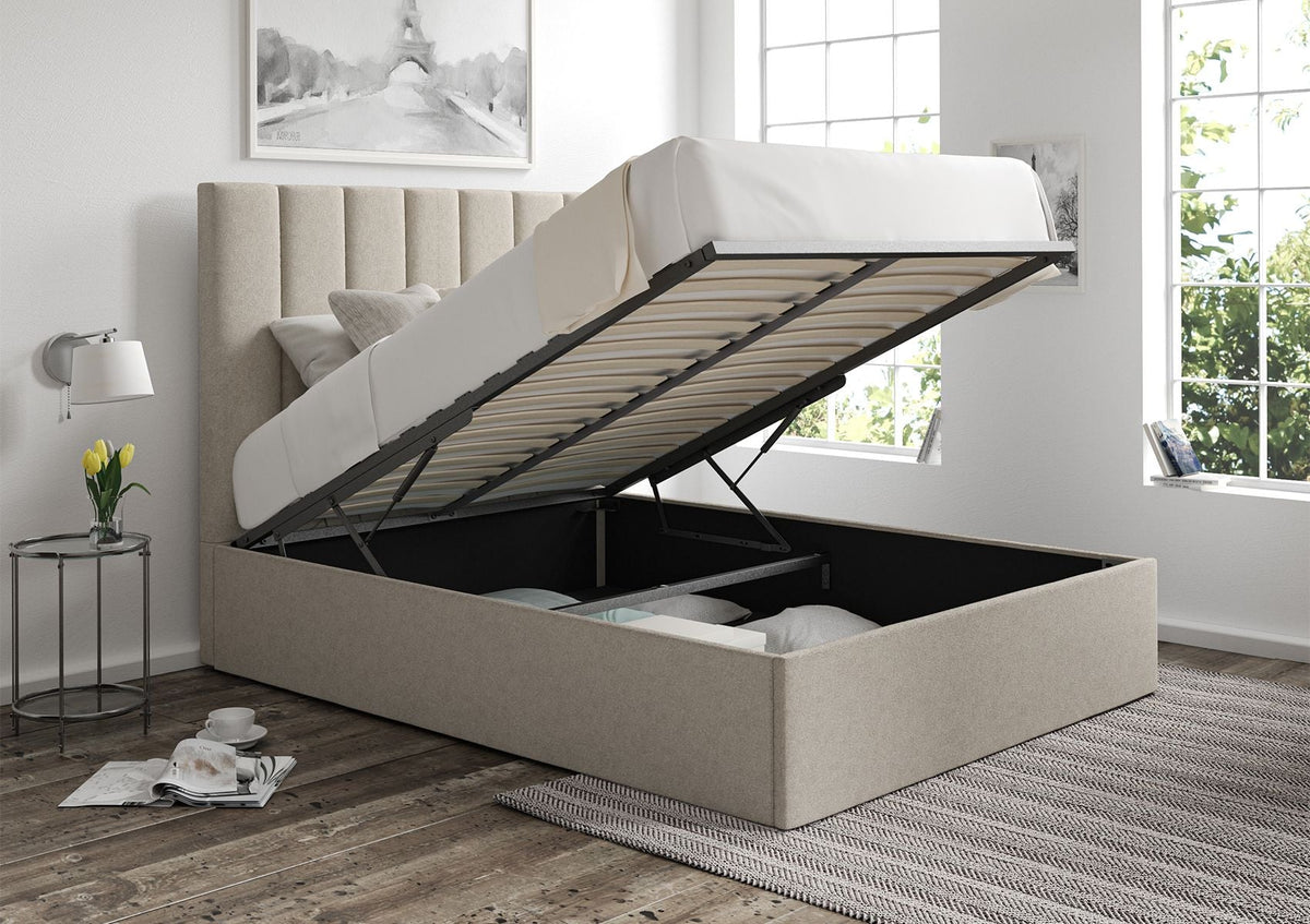Amalfi Trebla Flax Klädd Sängstomme med ottomane