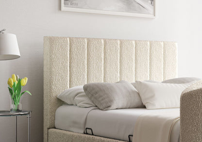 Berkley Klädd Boucle Ivory TV-säng med ottomane - Endast sängstomme