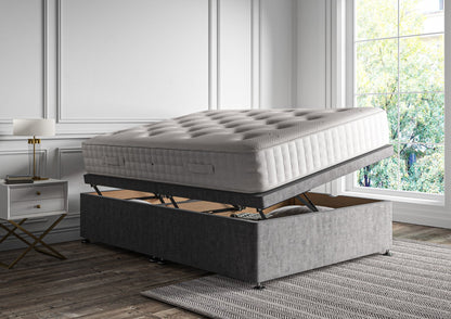 Empire Klädd Floor Standing Sänggavel and Side Opening Ottoman Including Silk 2000 Mattress