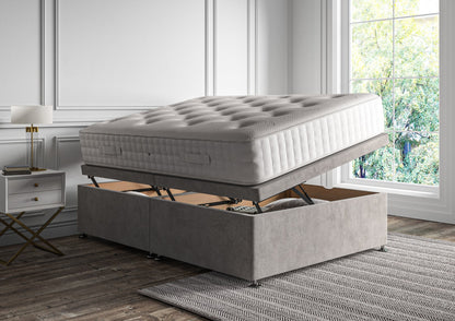 Empire Klädd Floor Standing Sänggavel and Side Opening Ottoman Including Silk 2000 Mattress