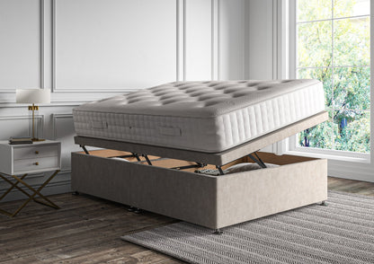 Empire Klädd Floor Standing Sänggavel and Side Opening Ottoman Including Silk 2000 Mattress