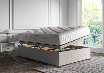 Empire Klädd Floor Standing Sänggavel and Side Opening Ottoman Including Silk 2000 Mattress