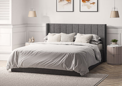 Harmony Med vingar Classic Arran Pebble Klädd Sängstomme med ottomane