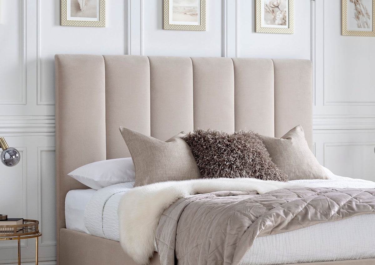 Linea Sten Klädd Sängstomme med ottomane