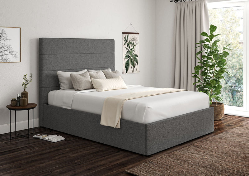 Milano Arran Pebble Klädd Sängstomme med ottomane