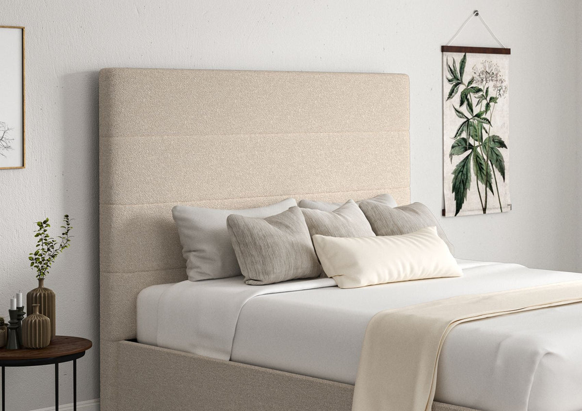 Milano Boucle Ivory Klädd Sängstomme med ottomane