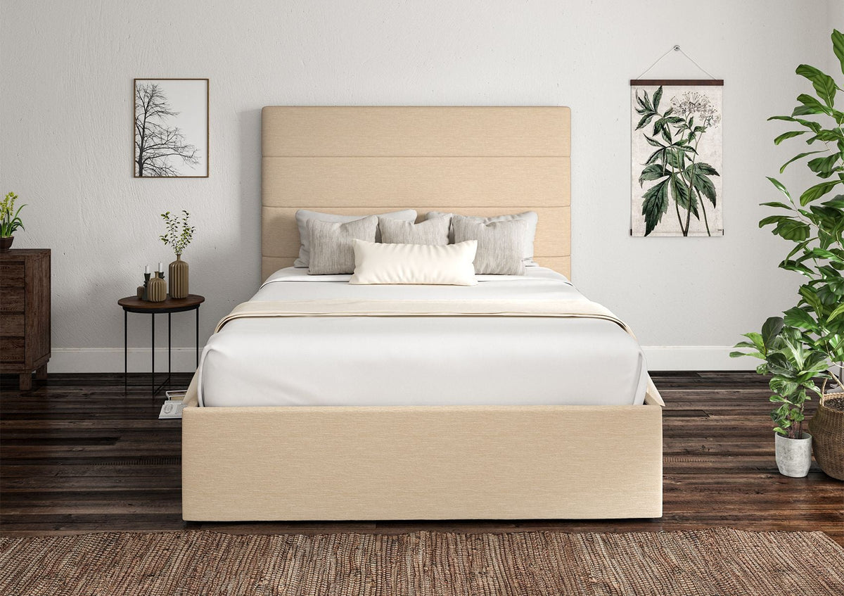 Milano Linea Linen Klädd Sängstomme med ottomane