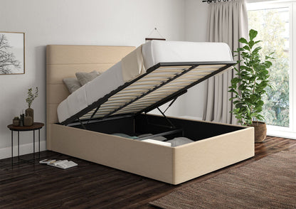 Milano Linea Linen Klädd Sängstomme med ottomane