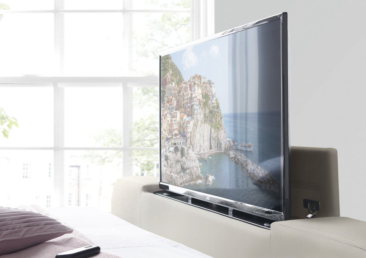 Onelife Natural Sammet Klädd TV Sängstomme med ottomane
