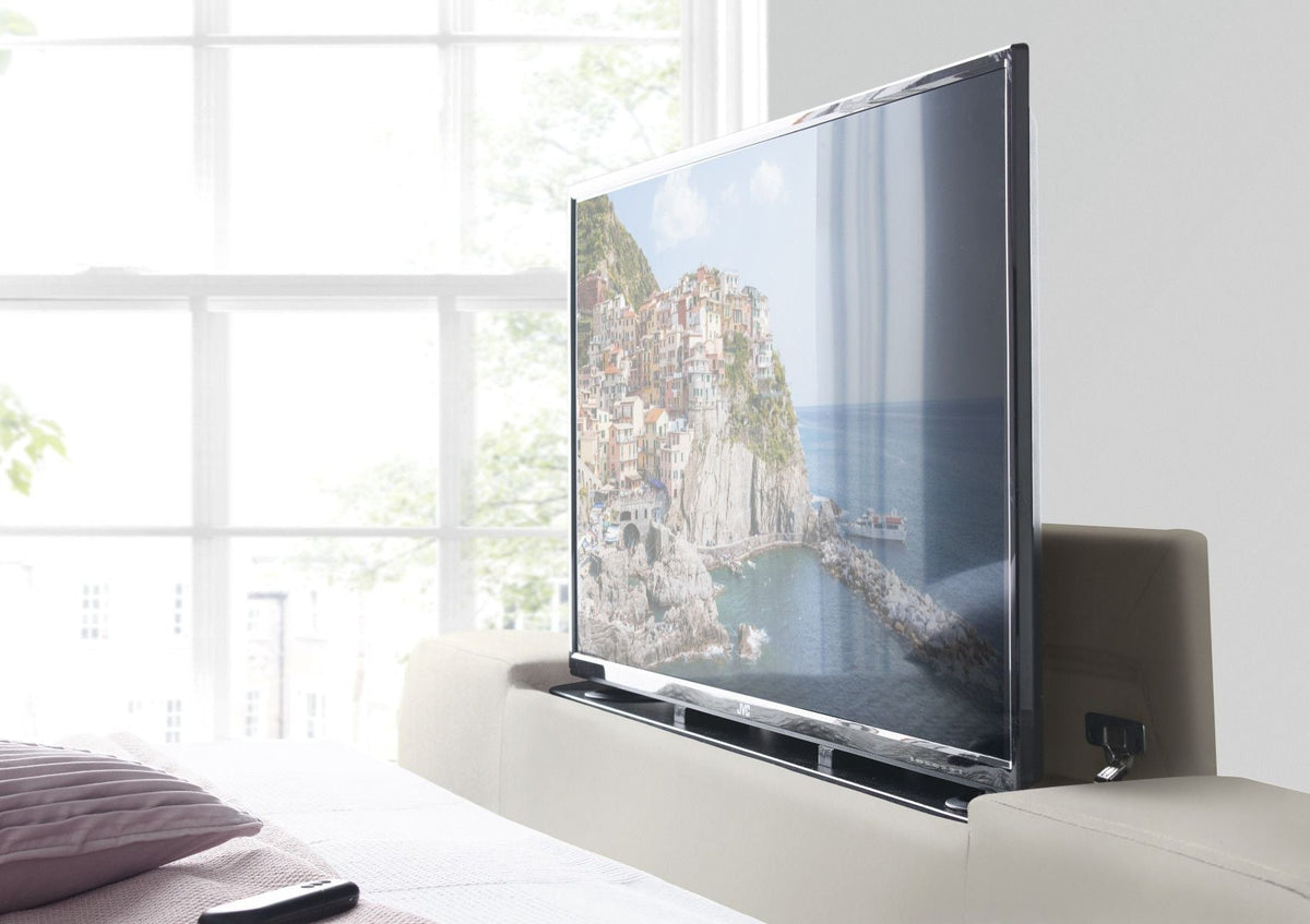 Onelife Natural Sammet Klädd TV Sängstomme med ottomane