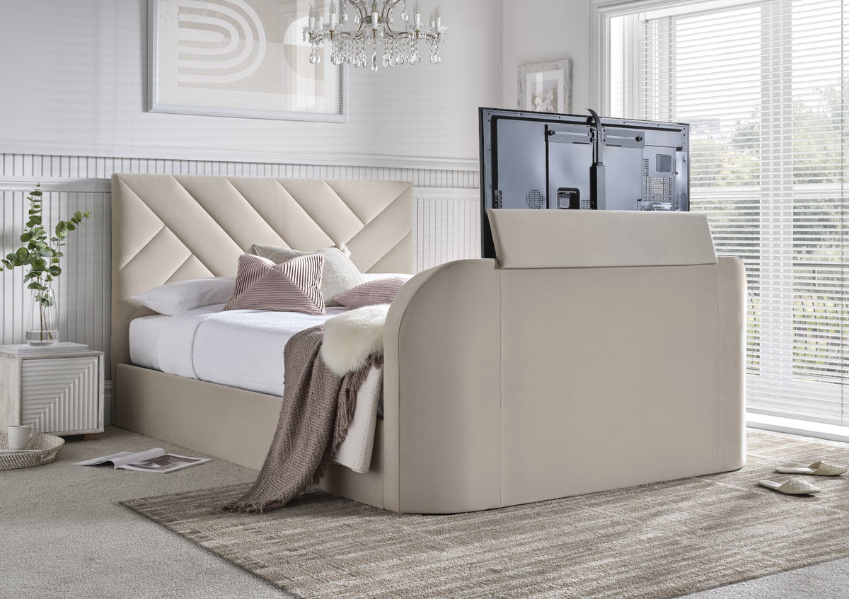 Ravello Sten Klädd TV-säng med ottomane Frame