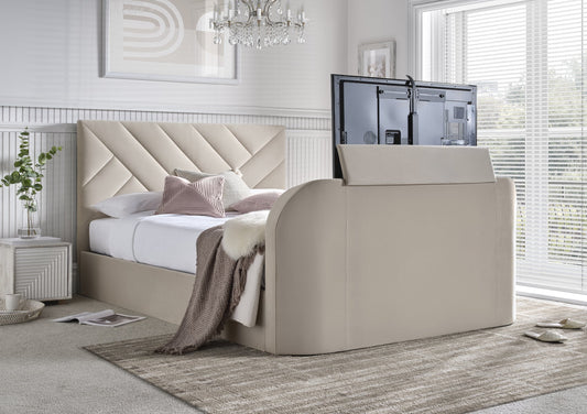 Ravello Sten Klädd TV-säng med ottomane Frame