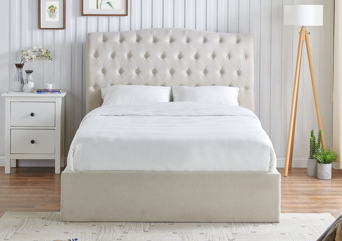 Lilly Klädd Natural Sängstomme med ottomane