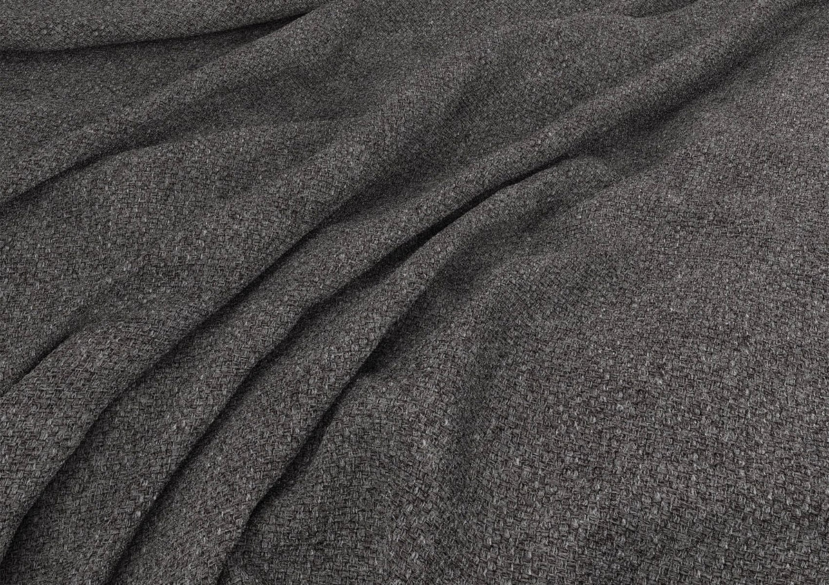 Turin Trebla Charcoal Klädd Sängstomme med ottomane
