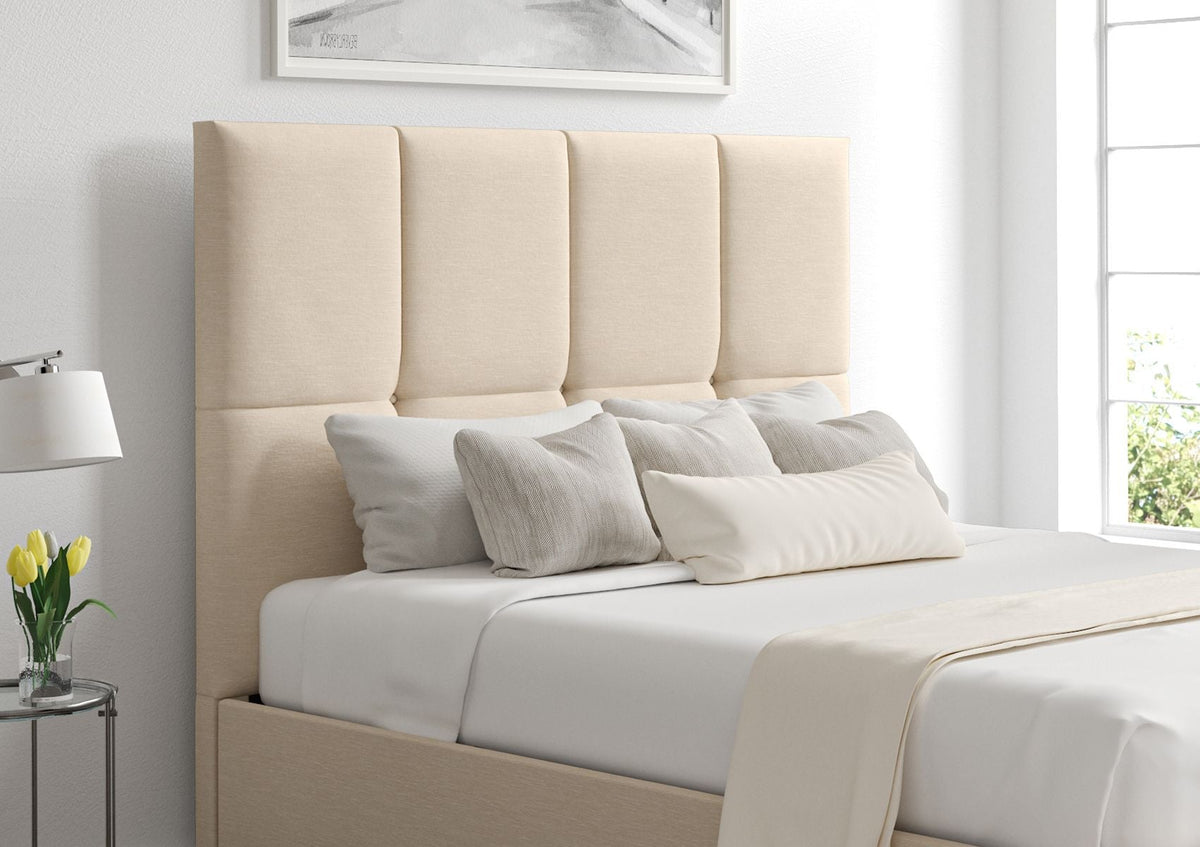 Turin Linea Linen Klädd Sängstomme med ottomane