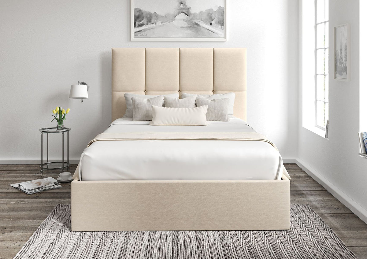 Turin Linea Linen Klädd Sängstomme med ottomane