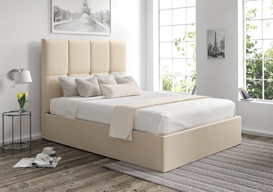 Turin Linea Linen Klädd Sängstomme med ottomane